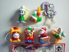 CIONDOLI NATALE BABBO NATALE E AIUTANTI 2013 KINDER SORPRESA FIGURE DECORAZIONE NATALE