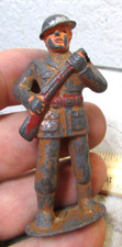 vintage barclays manoil lead soldier toy, WWI soldier marching with rifle
