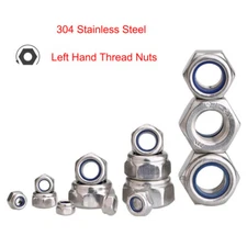 Left Hand Thread Hex Nylon Insert Lock Nut M5-M12 Hexagon Nuts 304 A2 Stainless