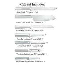 Rada Premium 7pc Kitchen Cutlery Knife deal Made in America L/R hand use NEW
