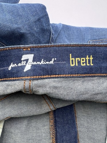 7 For All Mankind Jeans Mens 40x35 Blue Brett Bootcut Western Denim Rodeo Cowboy - Picture 12 of 14
