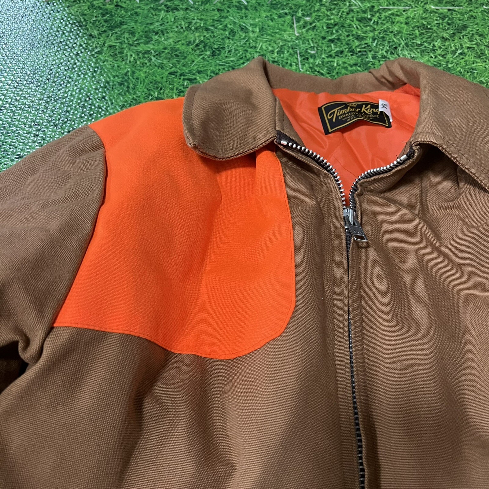 Timber King Vintage Orange Blaze Hunting Jacket Zip Men’s Size med