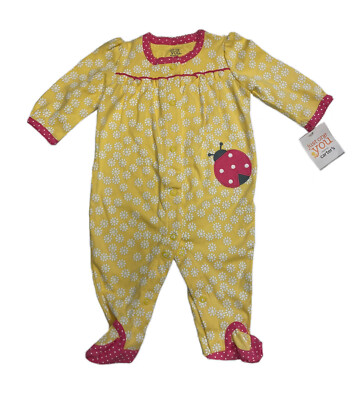 Just One You Made By Carter's Girls Infant Ladybug Print Sleeper - Size: 3M