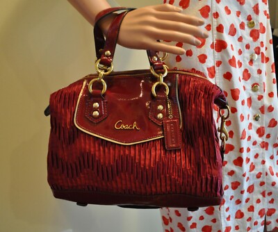 NWOT Coach Ashley Patent Leather Satchel Boudreaux /Wine Red Purse NWOT Coach Ashley Patent Leather Satchel Boudreaux /Wine Red Purse