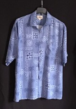 VTG Campia Moda Mens Blue Floral Hawaiian Palm Trees Button Shirt XL Tropical