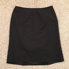Evan Picone Skirt Size 6 Knee Length Lined Slit Black Pencil