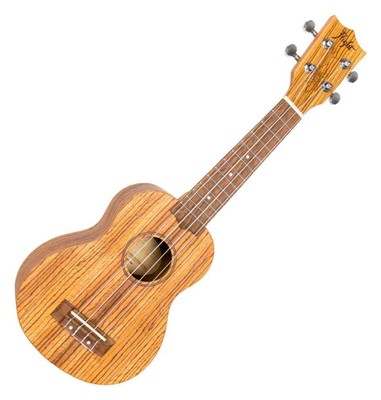 Flight DUS322 Zebrawood Sopran Ukulele Korpus Zebrano Arched Back Gigbag Uke