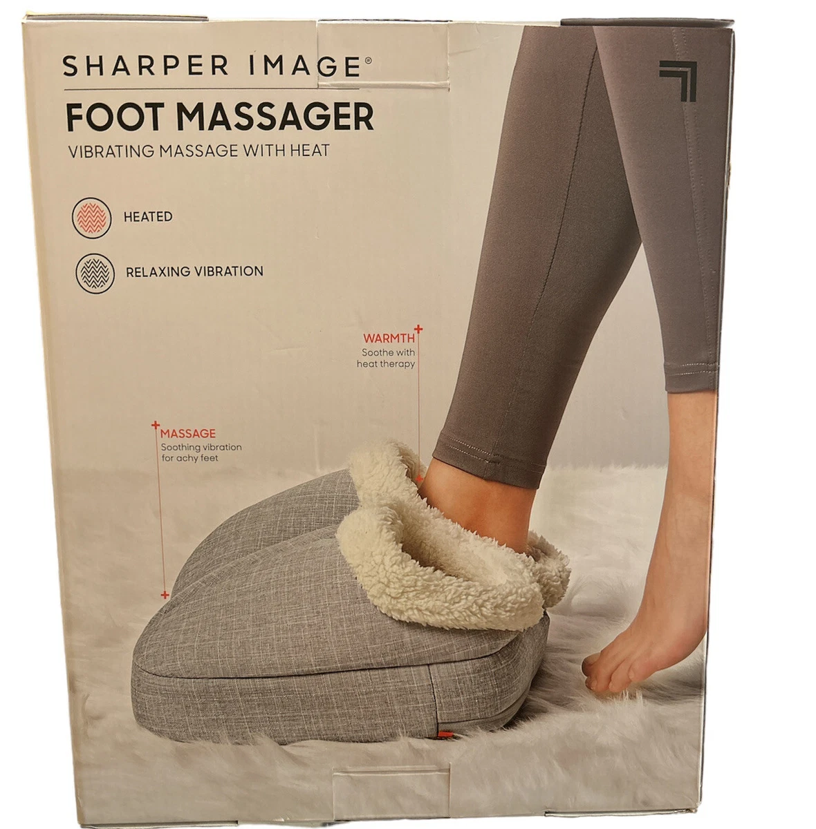 SHARPER IMAGE FOOT MASSAGER VIBRATING MASSAGE WITH HEAT FOOT