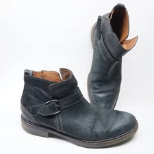 GUC! GH Bass & Co Jake Black Leather ankle Boots Mens Sz 11 M moto zipper buckle