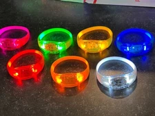 2X 4X PACK LIGHT-UP BRACELETS LED Glowing Flash Motion & Sound Music Activated