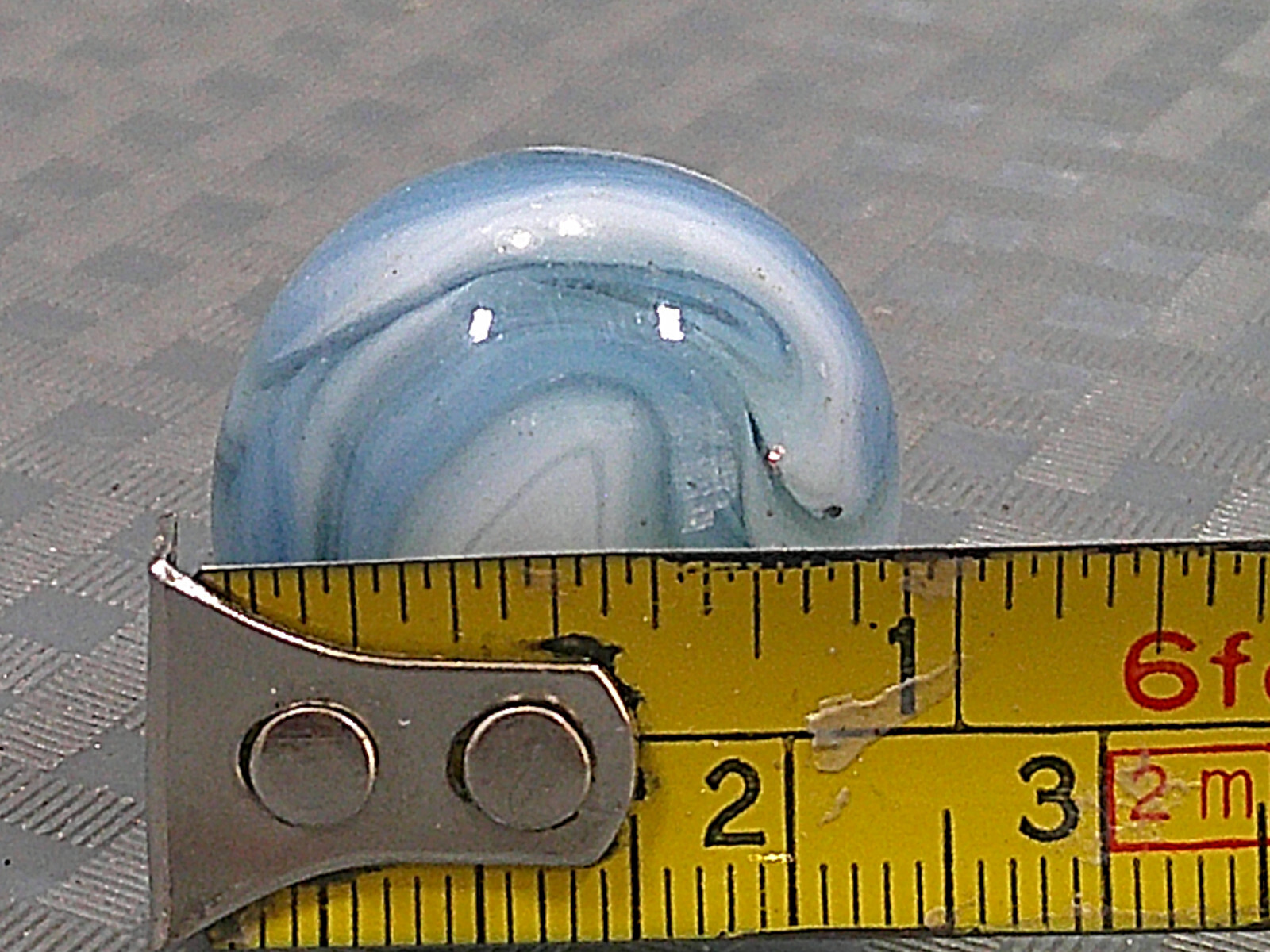 Vintage 1940s Large Marble Shooter Boulder Banger Bonker Blue White Ice Agate