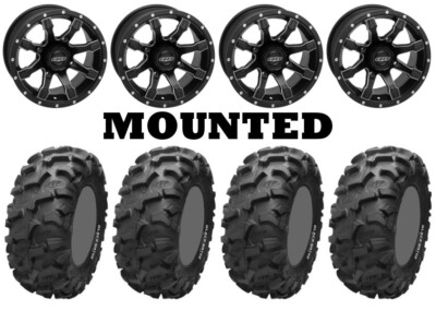 Kit 4 ITP Blackwater Evolution 28x10-14/28x11-14 on Grinder Matte Black HP1K