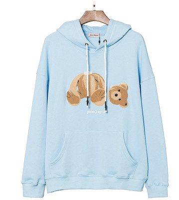 palm angels blue teddy bear hoodie