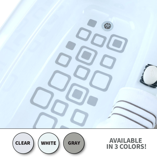 Adhesive Square Bath Treads White, Gray, and Clear Bath Safety Treads eBay
