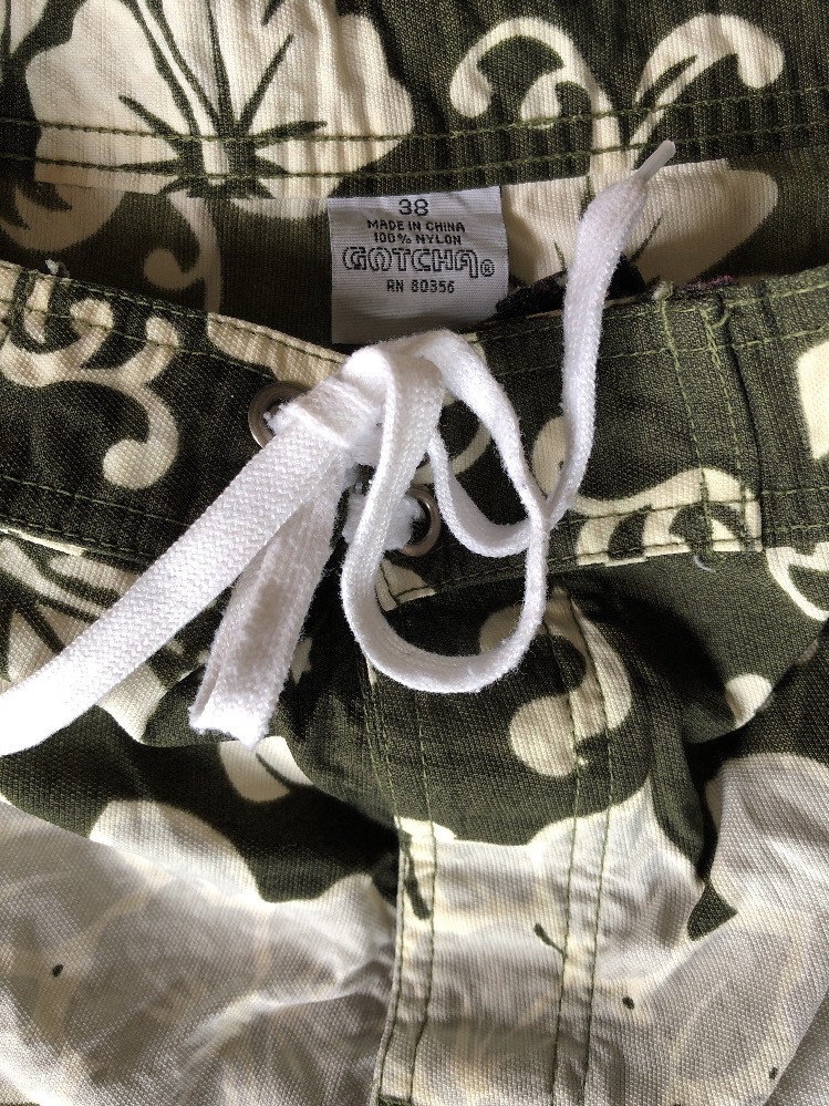 シルバー925 Gotcha Board-shorts Bordies Swim Trunks Men's Size 38 Green Floral