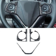 For Honda CR-V Carbon Fiber Interior Steering Wheel Accent Cover Trim Type B