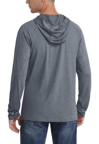 UPF50+ Men's UV Sun Shirts Outdoor Fishing Hoodies Long Sleeve Performance Tops - Picture 38 of 96