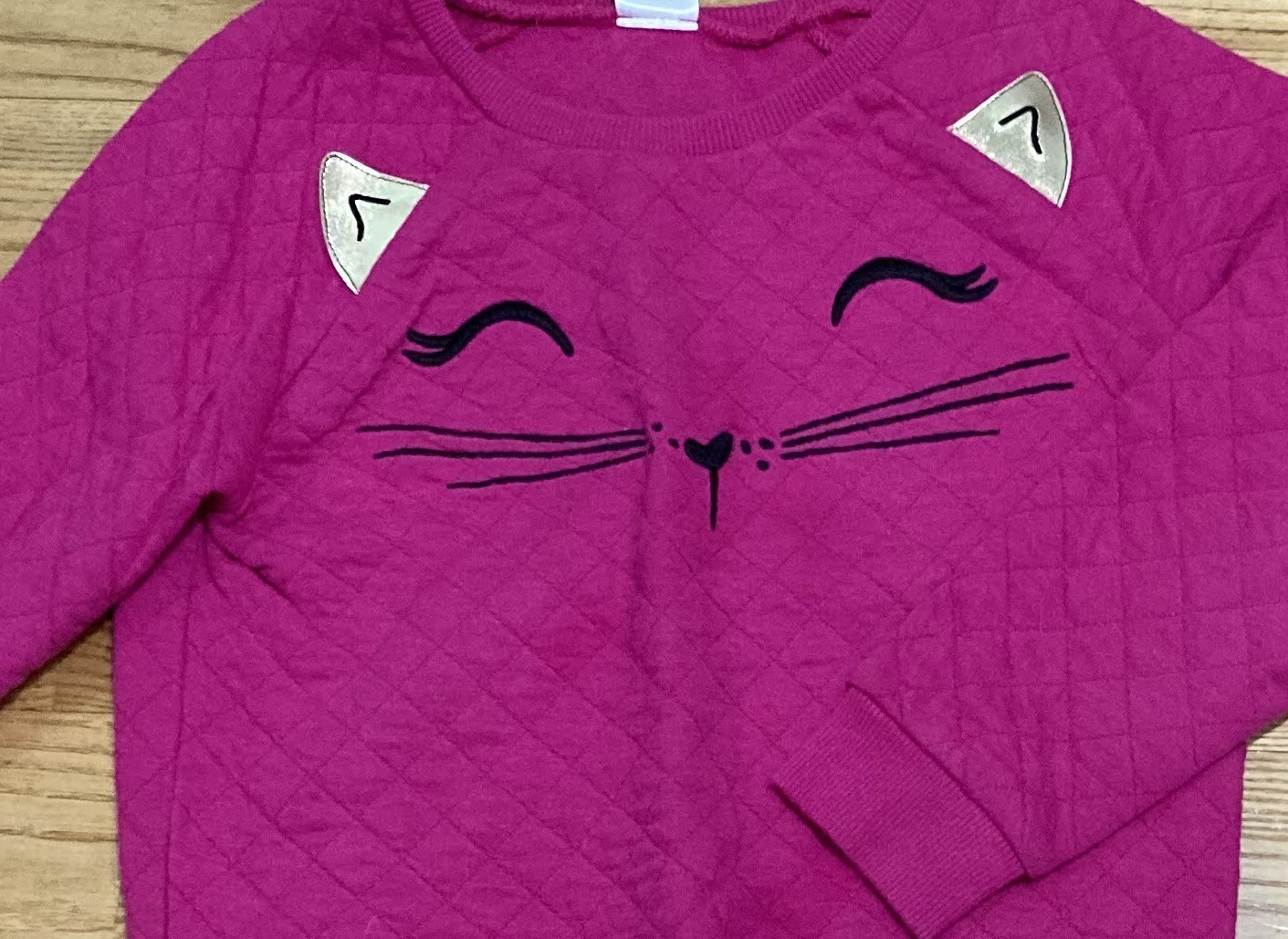 Girls Gymboree Outfit Size 56 Bright Dark Pink Quilted Sweatshirt w