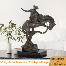 Bronze Cowboy on Horse Statue Frederic Remington Bronze Sculpure Home Art Decor