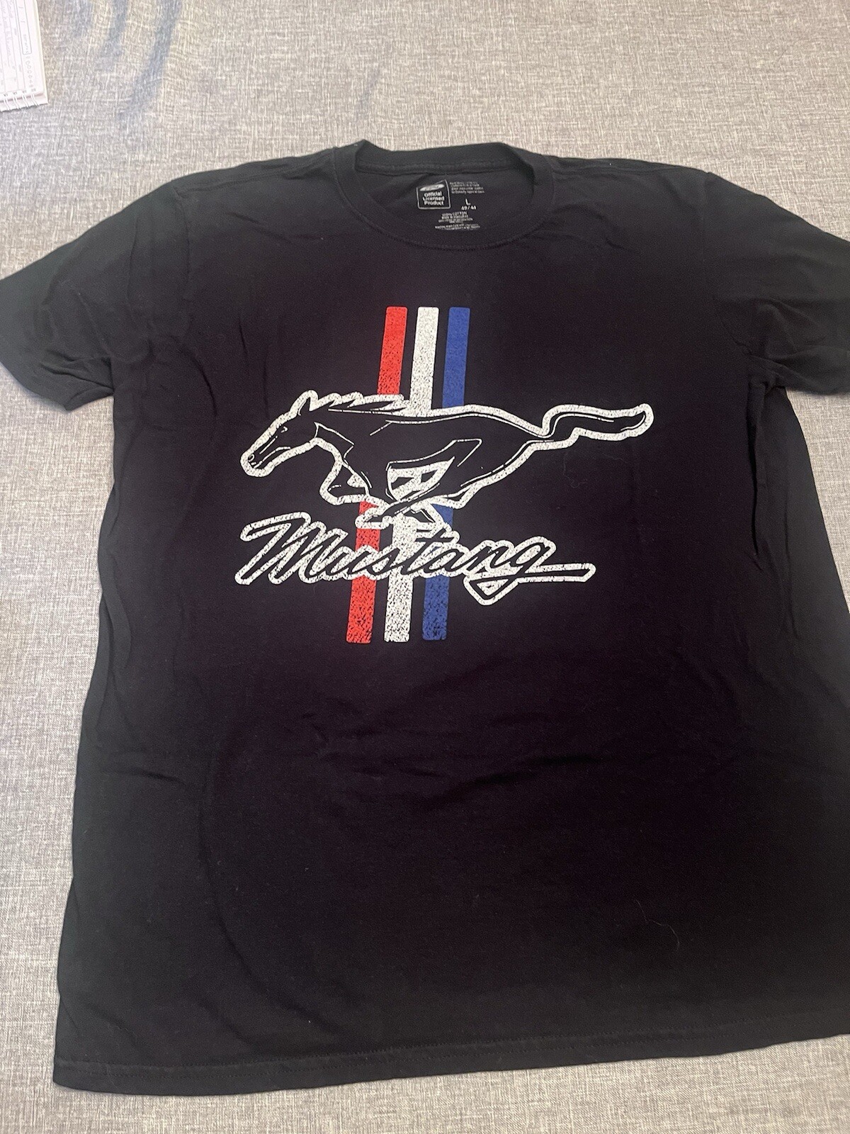 PONY T shirt uomo nera Ford Mustang classica logo vintage nera taglia large.