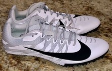 NIKE Rival S 9 White Grey Black Sprint Track Spikes Shoes NEW Mens Sz 12