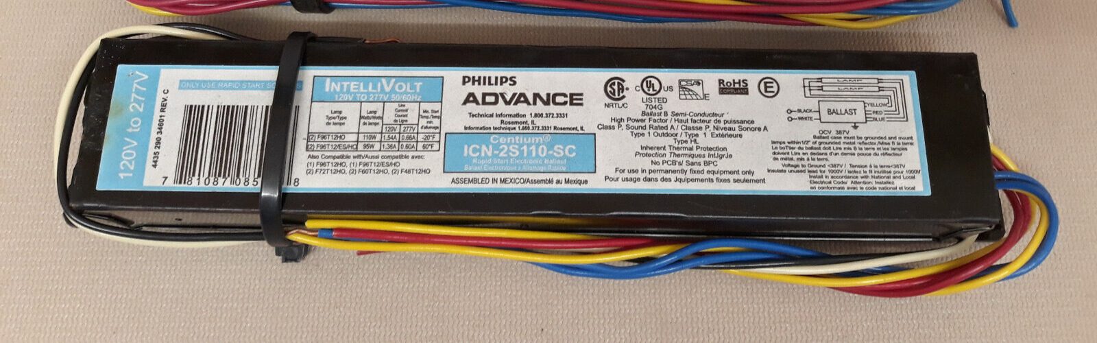 PHILIPS ADVANCE Centium ICN2S110SC T8 Electronic Ballast eBay