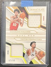2024-25 Panini Immaculate Zaccharie Risacher RC/Victor Wembanyama Dual Patch /99