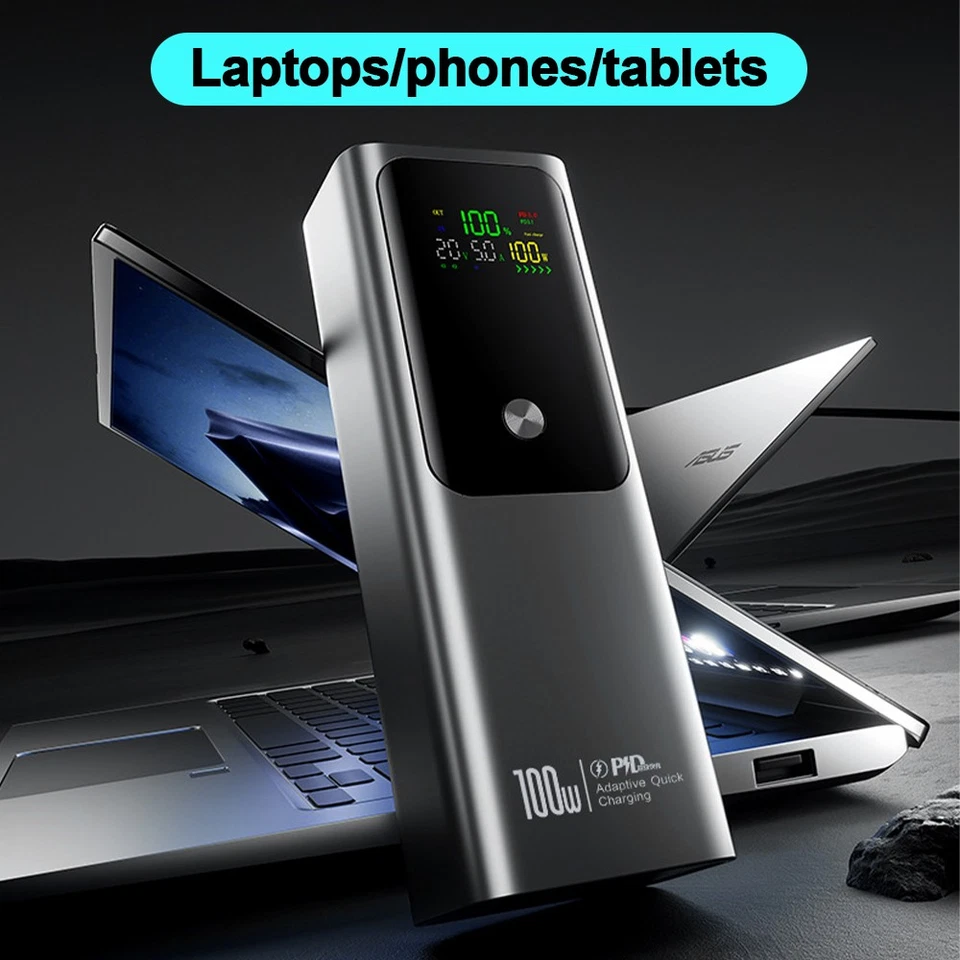Powerbank PD 100W 50000mAh USB C Externer Akku Schnellladung Tragbares Ladegerät - Bild 3 von 4