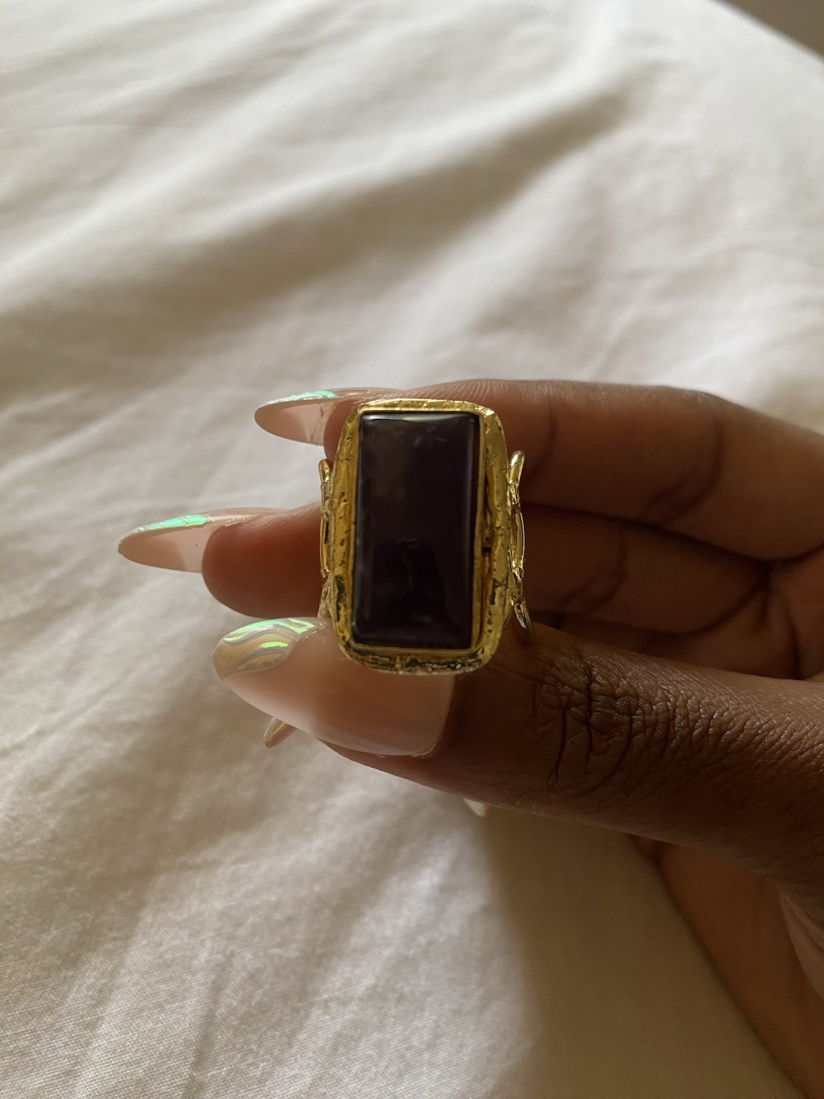Natural Amethyst Gemstone Ring Adjustable - image 3