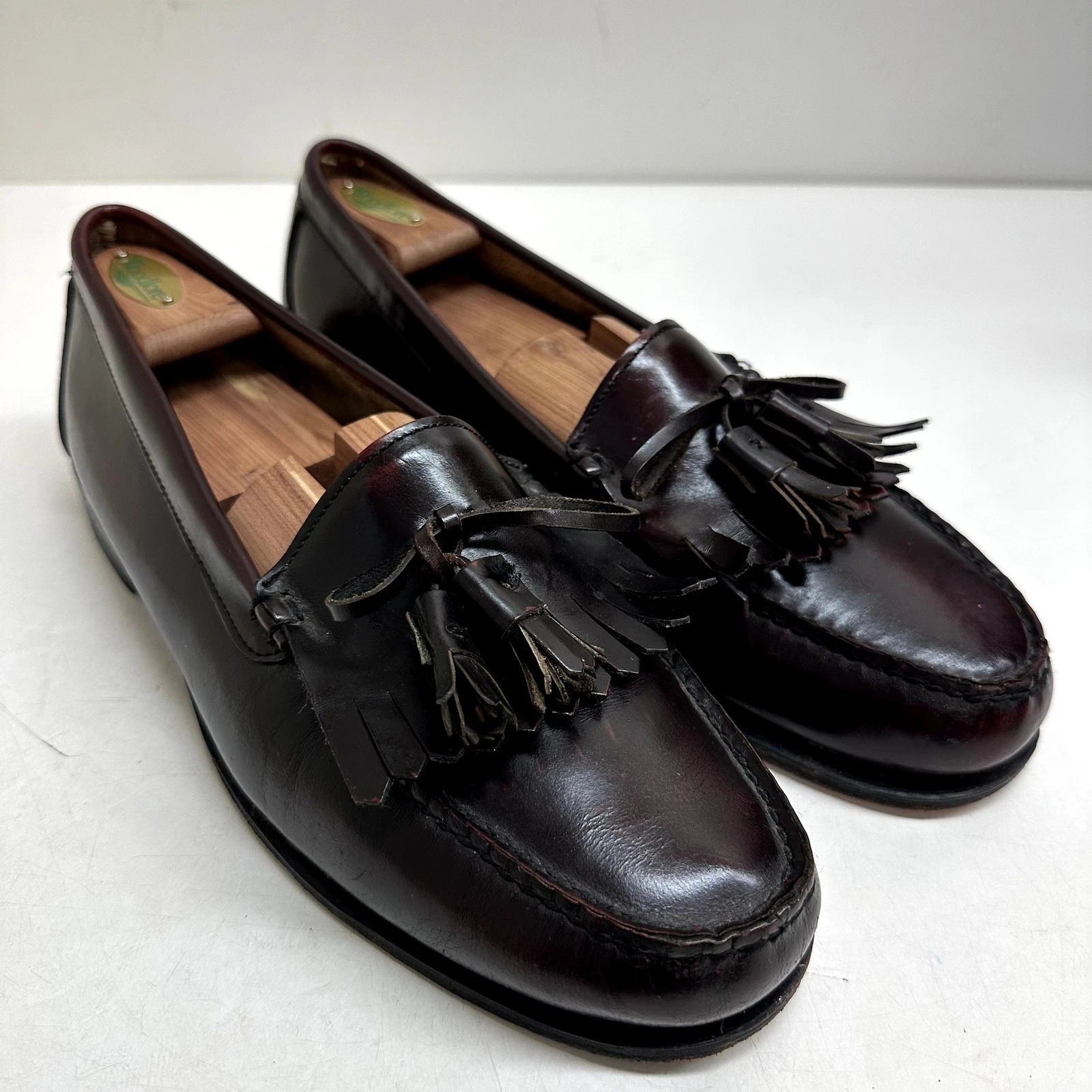 Mocassino Timberland Nappa Vintage MOLTO BUONO Kiltie Made Hampton NH USA Borgogna 12