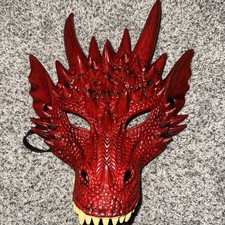 Himine Drachenkopf-Maske – Halloween- & Party-Kostüm – PU-Schaum – Rot, Einheitsgröße – Mit Gummiband – Leicht (ca. 100 G) Himine Drachenkopf-Maske – Halloween- & Party-Kostüm – PU-Schaum – Rot, Einheitsgröße – Mit Gummiband – Leicht (ca. 100 G)