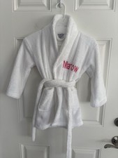 Kids Girls Hooded Bathrobe Soft Flannel Robe with Belt Pocket For Age 3-5 MARLOW