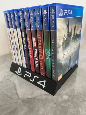 PS4 Game Case Holder Storage Rack Display Stand 10 Game Organizer Black