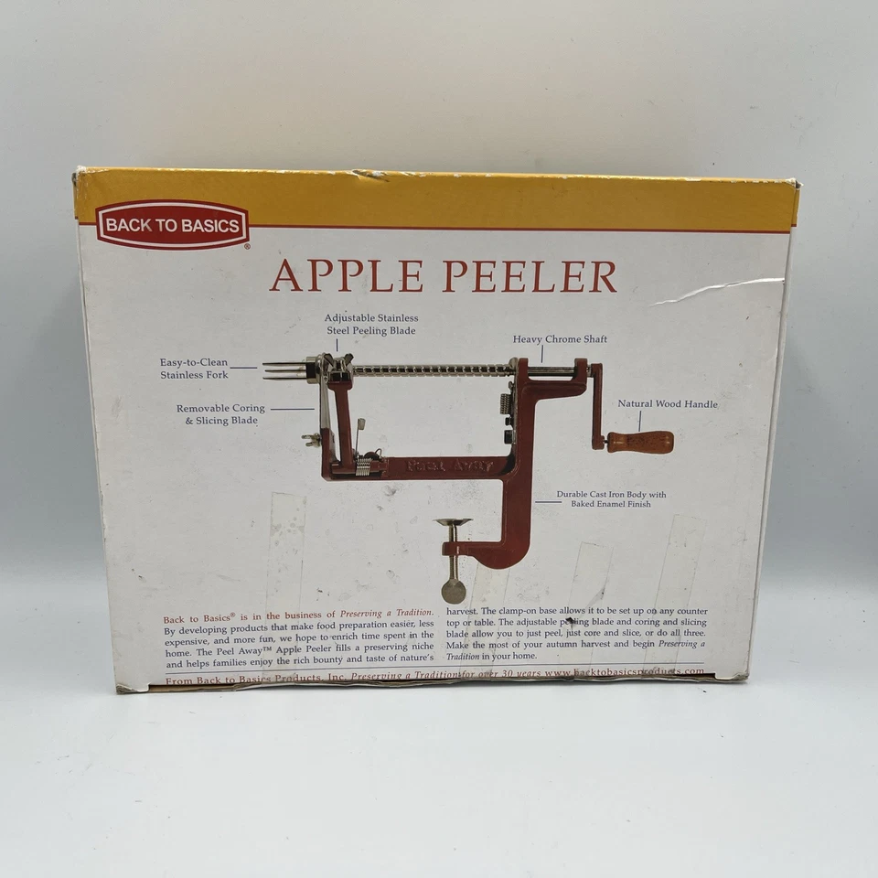 Back to Basics: Apple & Potato Peeler • Stainless  • Peel /Core /Slice • VG Cond - Image 2 of 4
