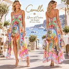 CAMILLA QUEENS OF CREATION SILK CRYSTALS HI LOW DRESS (XS)