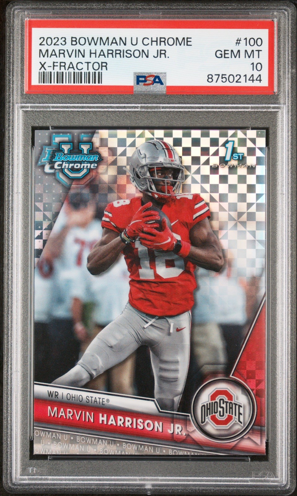 2023 Bowman U Chrome Marvin Harrison Jr. #100 X-Fractor (RC) PSA 10 Gem Mint