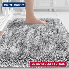 Yimobra Chenille Bathroom Rugs Non Slip, Extra Thick Soft Absorbent Bath Rug, Ma