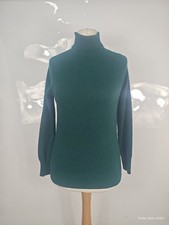 Lyle & Scott Women's 100% Pure Cashmere Dark Green Turtleneck Jumper Size 36 / S