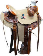 Ranch Roping Leather Western Horse Saddle Wade Tree A Fork Work Tack Equestrian