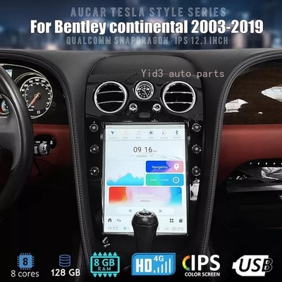 Android 13 Radio Tesla Style screen GPS navi For Bentley Continental GT 2003-19