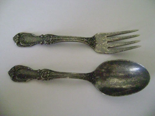 REED & BARTON  STERLING SILVER BABY FORK & SPOON SET.