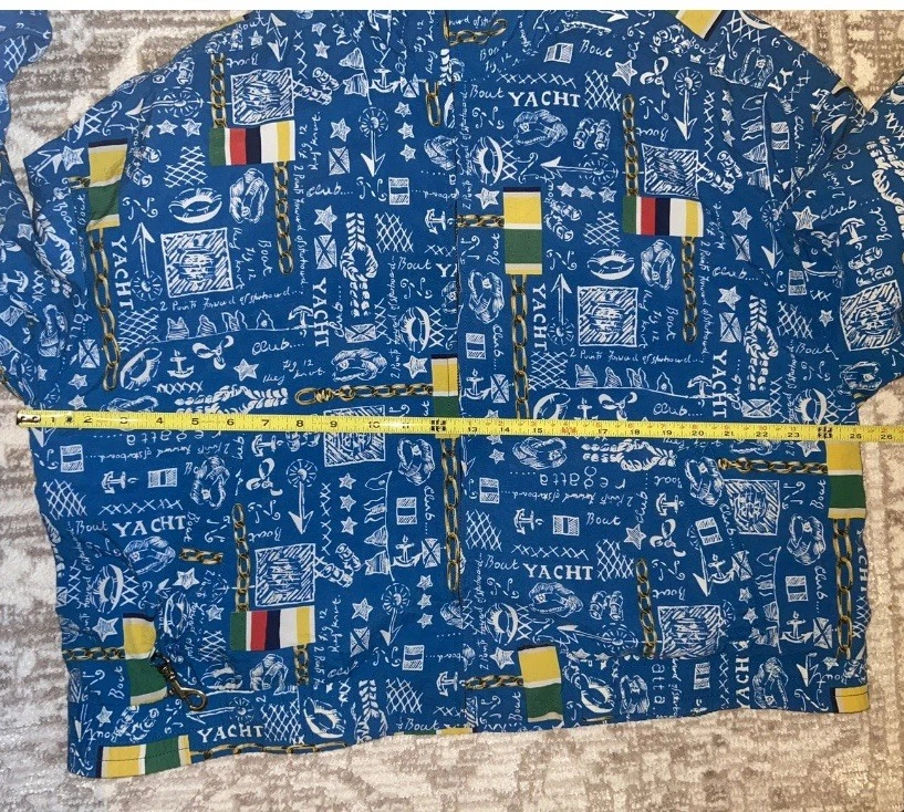 Chaqueta Lizsport Vintage Mujer Extra Grande Azul Vela Náutica Malla Forrada Años 90 Foto 4 de 4