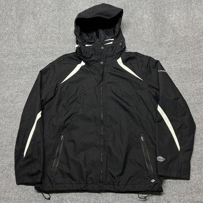 Columbia Bugaboo Interchange Jacket Womens 1X Black Omni-Tech Hooded Ski