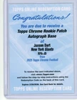 2025 Topps Chrome Jaxson Dart Rookie PREM1ERE Patch Autographs (RAW)