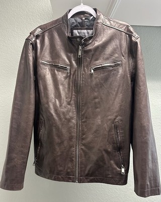 Vintage Marc New York Andrew Marc Leather Jacket Brown Size Large EUC