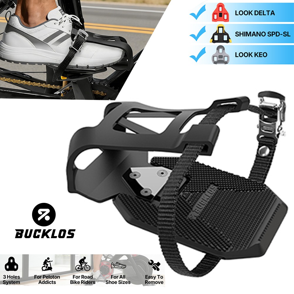 Toe Cages Adapters Road Bike Ride Pedals With Strap For Shim