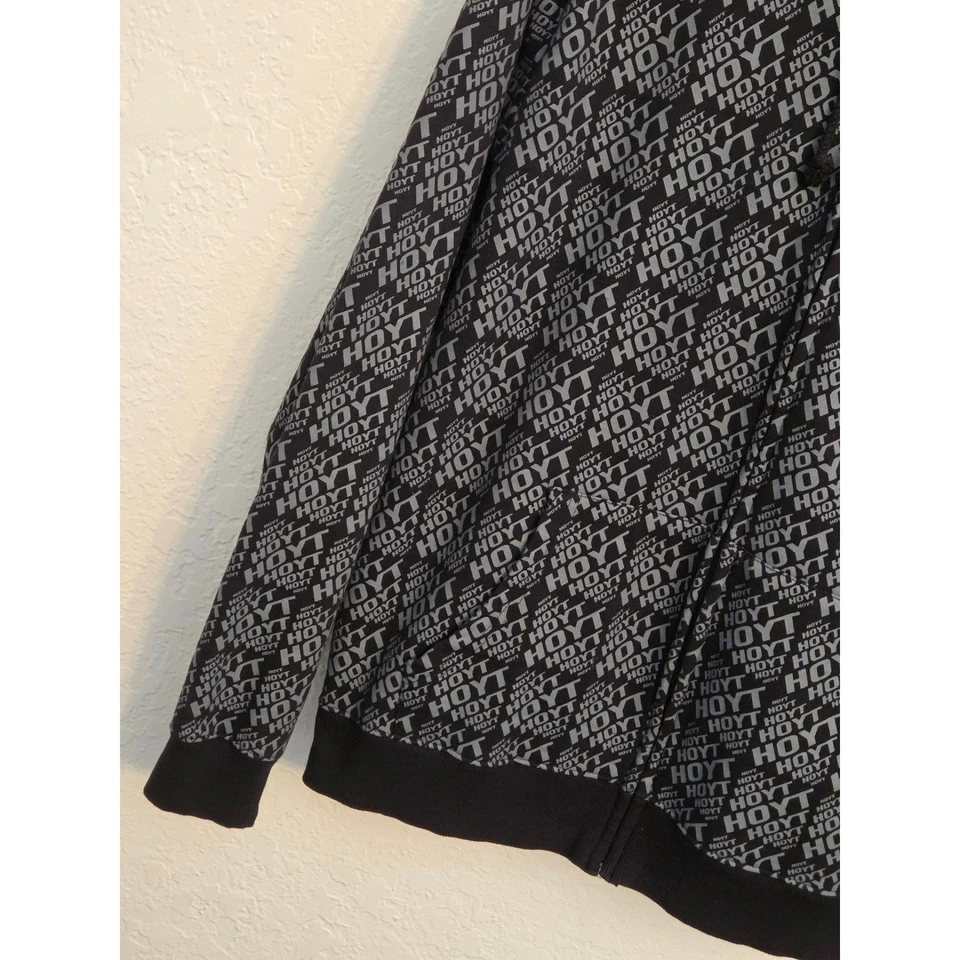 Sudadera con Capucha Hoyt Tiro con Arco Cremallera Completa Negra Gris Logo Patrón Para Hombres XL Foto 3 de 4