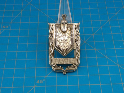 #ad Vintage LANDAU Crest Emblem Badge Shield 9657609 Chrome Metal Trim Classic Car $24.99