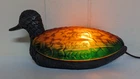 Vintage Amber Glass & Brass Tiffany Style Duck Accent Table Night Light WORKING