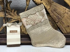 Handmade MINI STOCKING From Antique Vintage Textiles by B-VIZ  w/Leafs L84